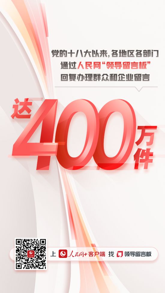 各地区各部门通过人民网“领导留言板”回应群众和企业留言达400万件 各地区各部门通过人民网“领导留言板”回应群众和企业留言达400万件