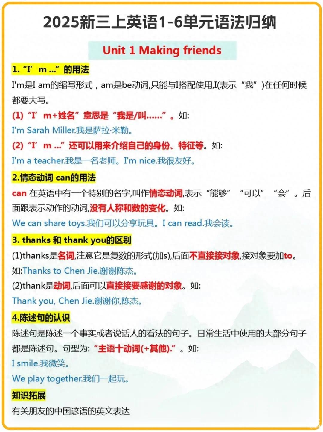 2025新三年级上英语，就是这些知识，速让孩子提前看！