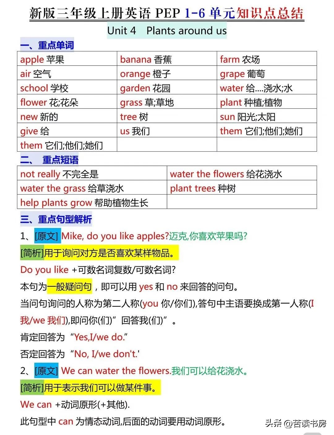 三年级英语上册知识点梳理_暑假英语领跑秘籍_三年级英语上册单词表