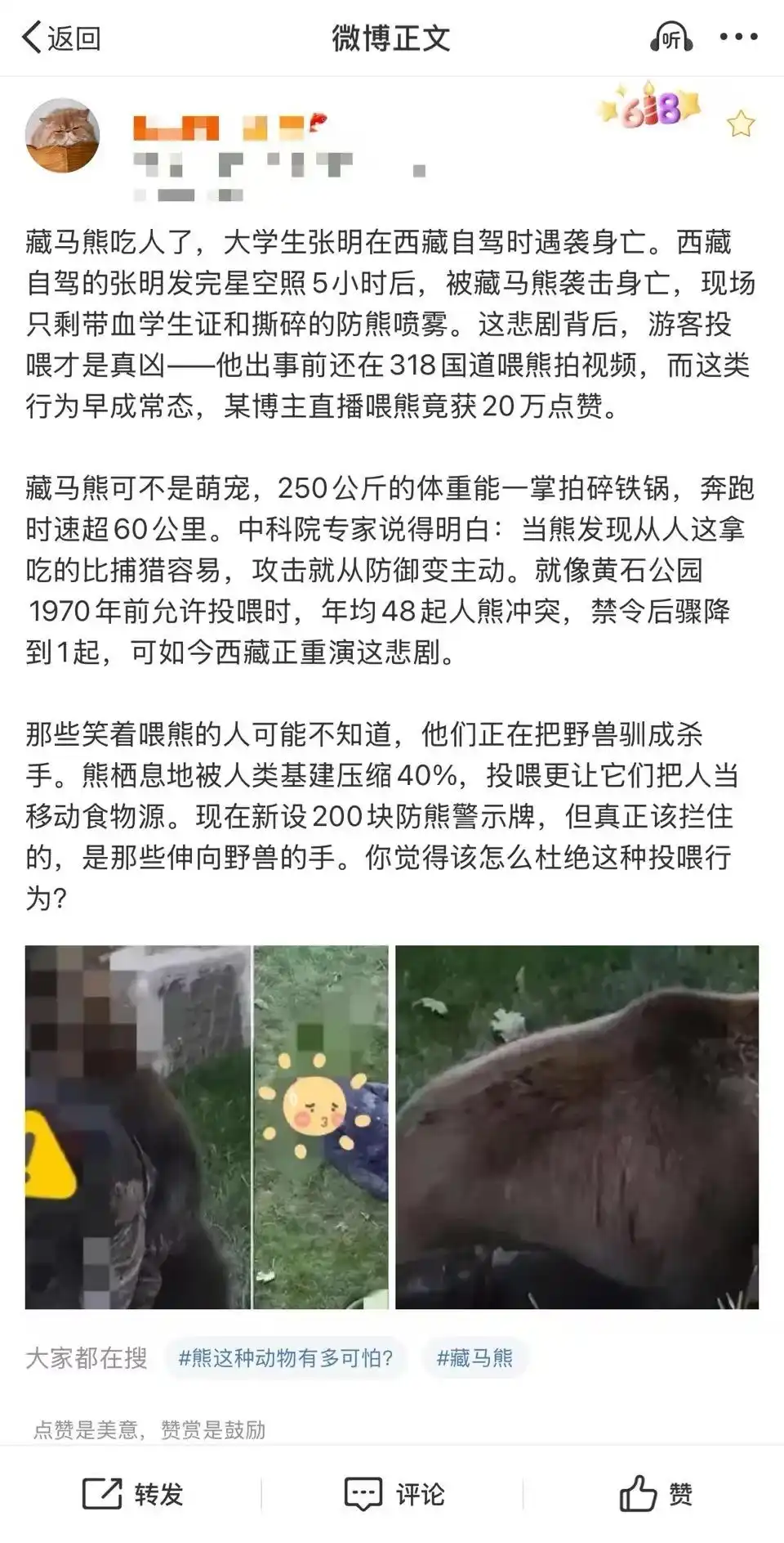 大学生西藏自驾遭熊袭击遇难？当地辟谣