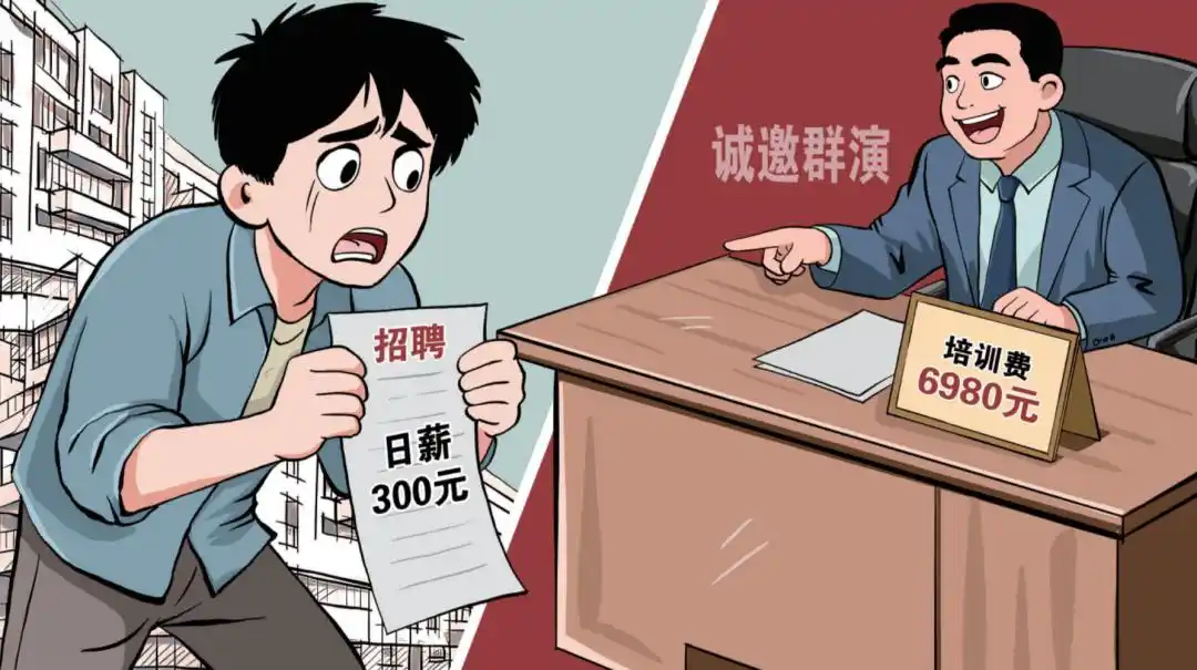 中老年演员日薪5000元骗局_群演招募骗局_短剧群演招募乱象：应聘先交培训费