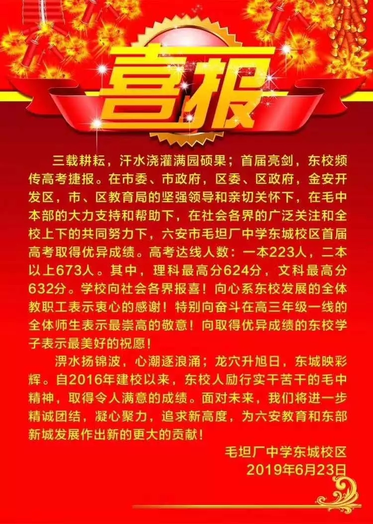 2019毛坦厂中学成绩！2019年高考本科达线人数11000人！