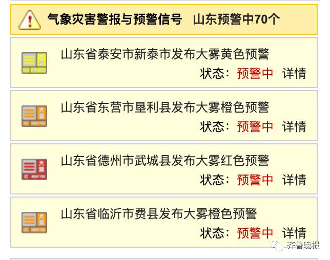 冷空气过程 山东 大雾预警_大雾预警升级为橙色!多地有特强浓雾
