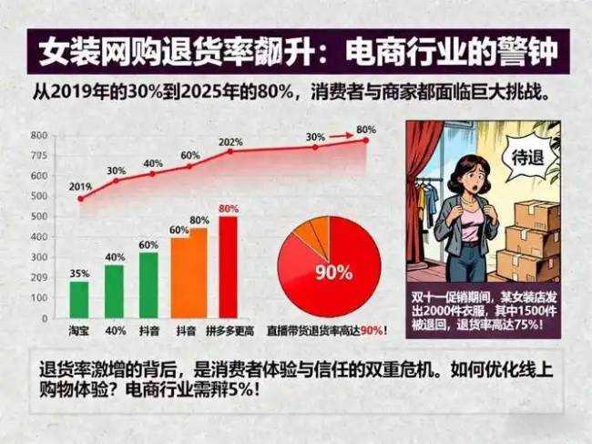 女装退货率高达50%至60% 商家无奈 巨型吊牌成防退货新招