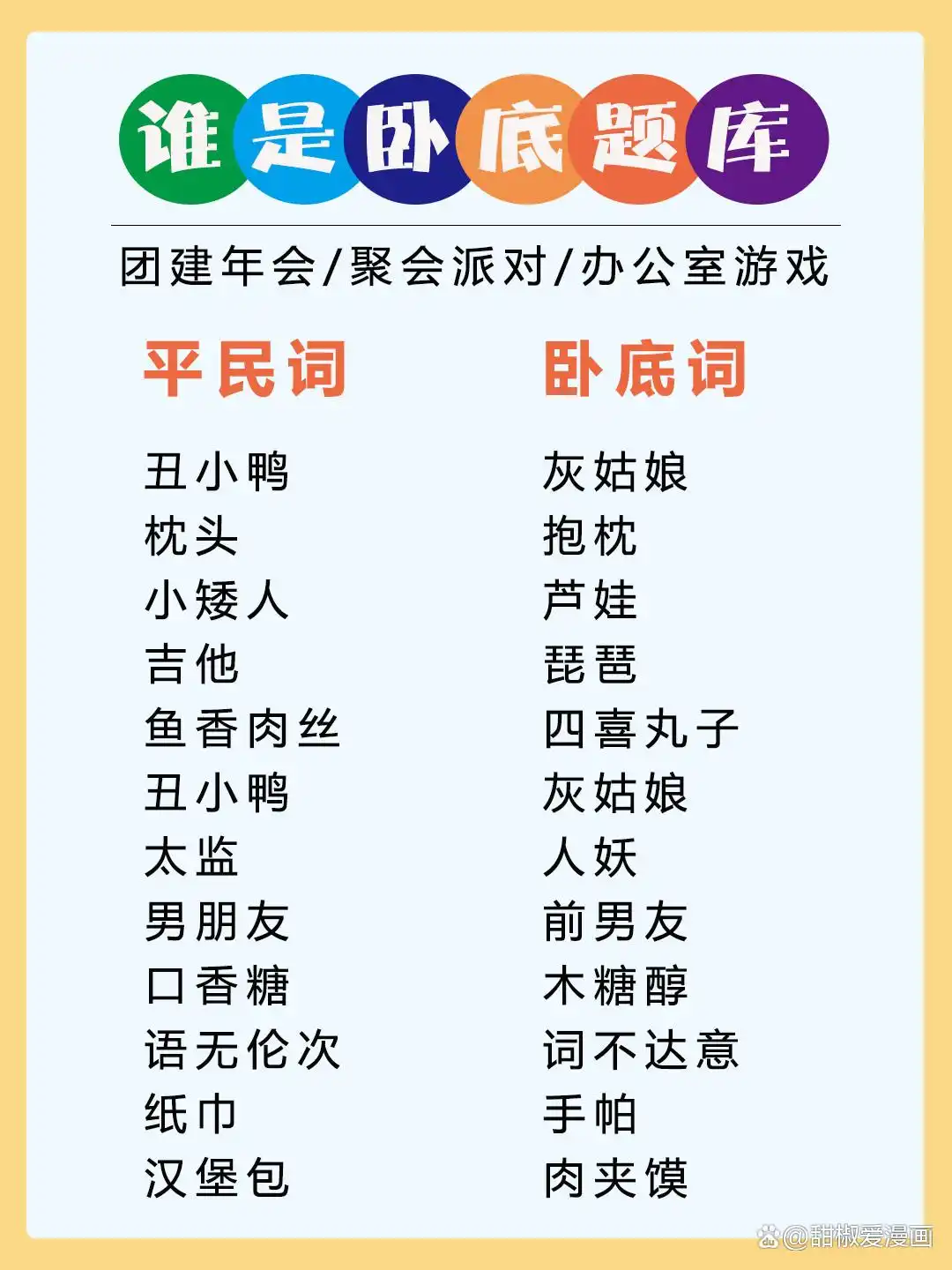 谁是卧底游戏规则_谁是卧底游戏玩法介绍_谁是卧底q版游戏规则
