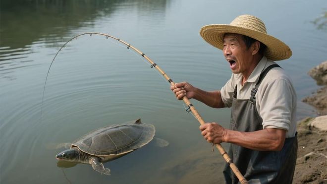 钓鱼佬钓上百斤甲鱼，正准备将其放生甲鱼突然开口：你儿子要害你