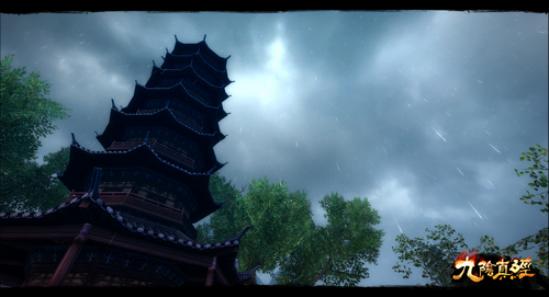 全新天气系统呈现出烟雨蒙蒙的南方城镇