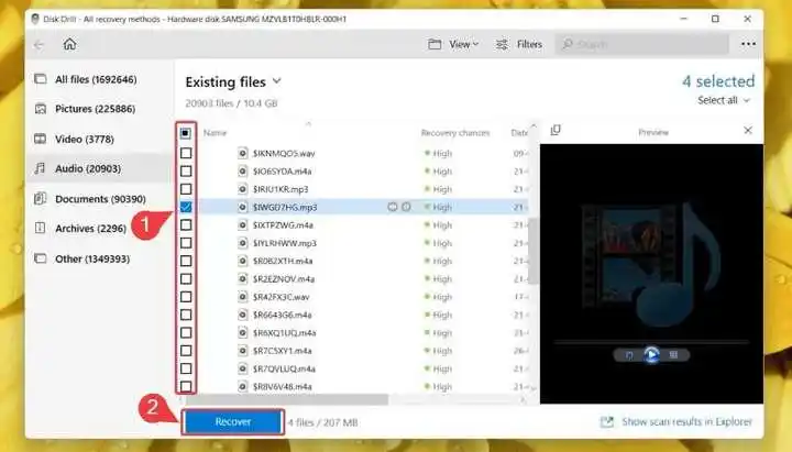 哪款应用可以免费恢复音频_最佳音频恢复工具推荐_音频文件恢复软件