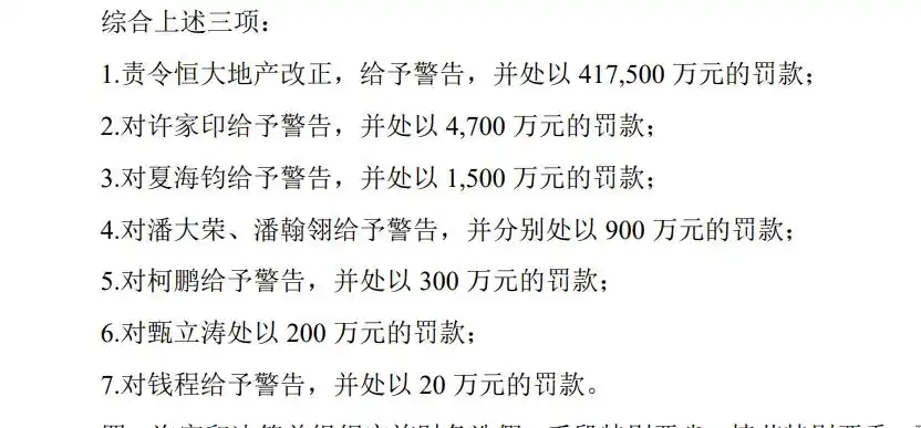许家印“铁杆心腹”被罚_许家印市场禁入_恒大地产证监会处罚