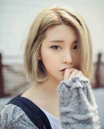 中长发梨花烫内扣发型_女生中短发齐刘海波波头_韩式甜美清新风齐肩直发内扣梨花头