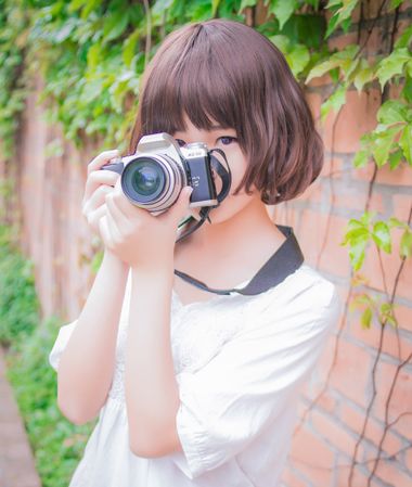韩式甜美清新风齐肩直发内扣梨花头_中长发梨花烫内扣发型_女生中短发齐刘海波波头