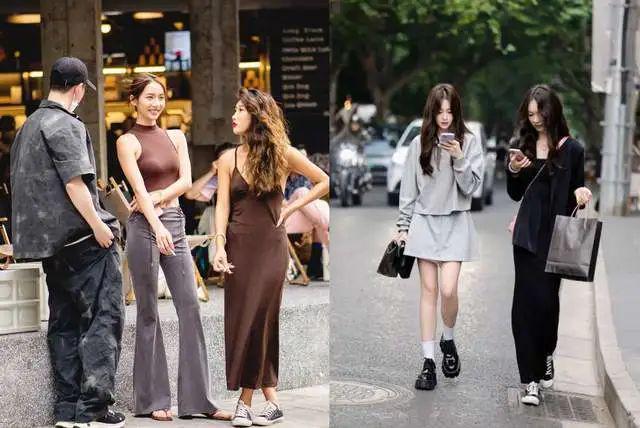 跟上海素人街拍学女裤穿搭：紧还是宽？
