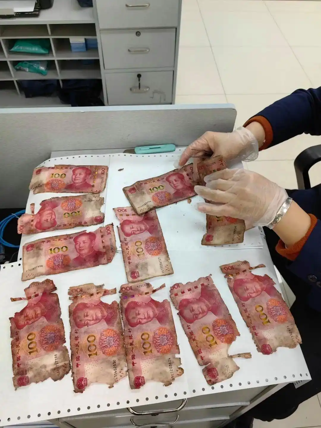 老人藏钱于墓霉变报警_霉变币兑换流程_男子在施工现场发现父亲生前藏的钱