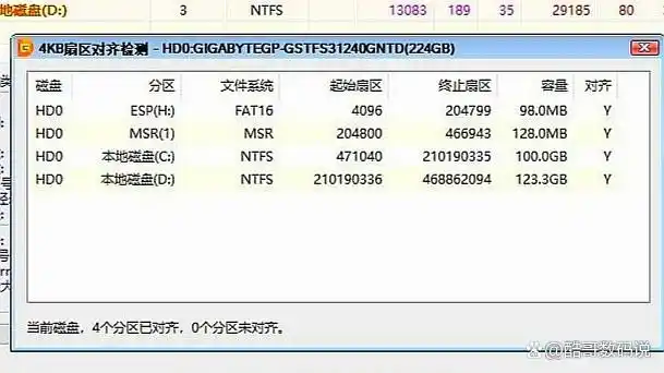 装了系统还能4k对齐吗_固态盘4k对齐_DiskGenius4k分区教程