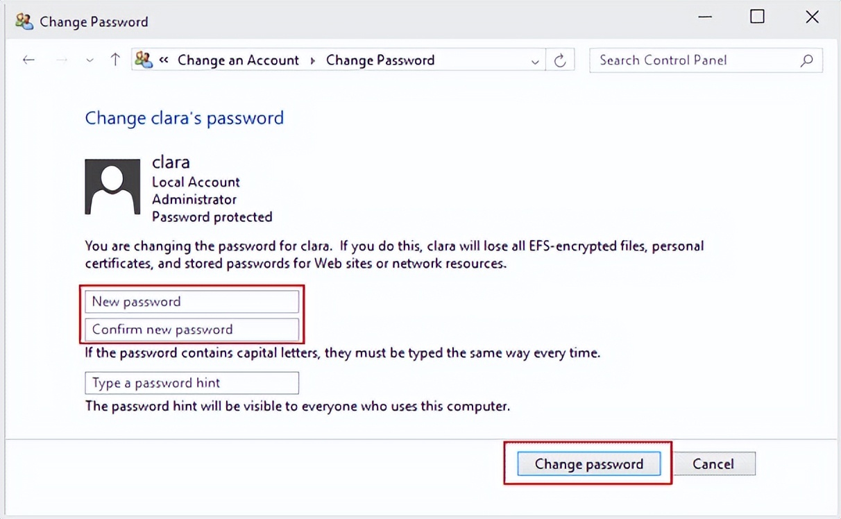 使用默认管理员更改Windows 10用户密码_win10本地账户管理员改名字_更改Windows 10用户密码