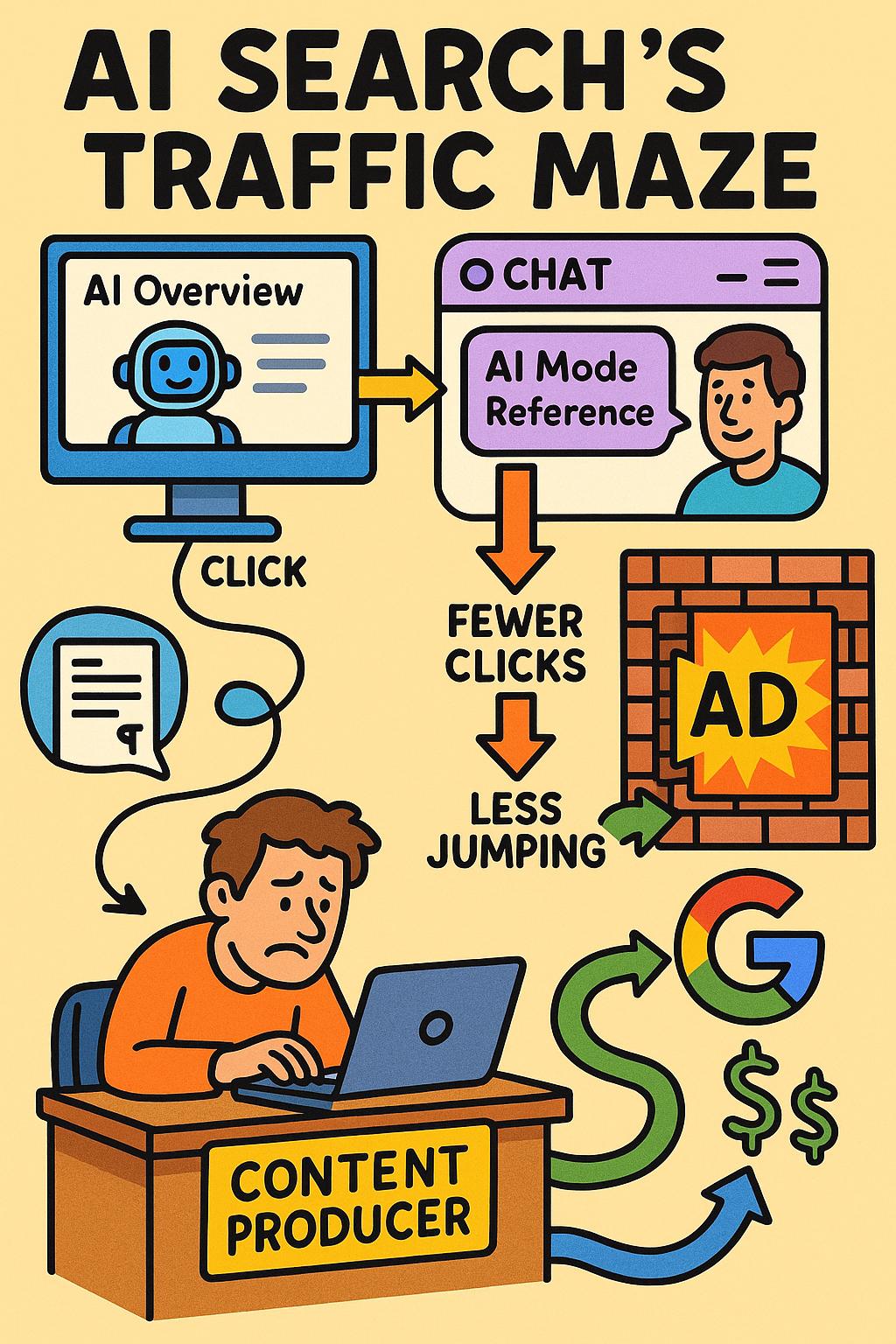 AI Overviews商业模式影响_谷歌AI搜索革命_360搜索发海报向谷歌看棋 人工智能成科技圈焦点