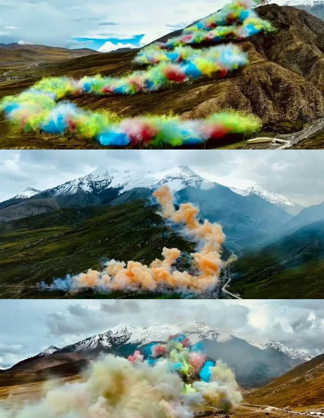 始祖鸟联动蔡国强在喜马拉雅山脉放烟花引质疑，品牌回应