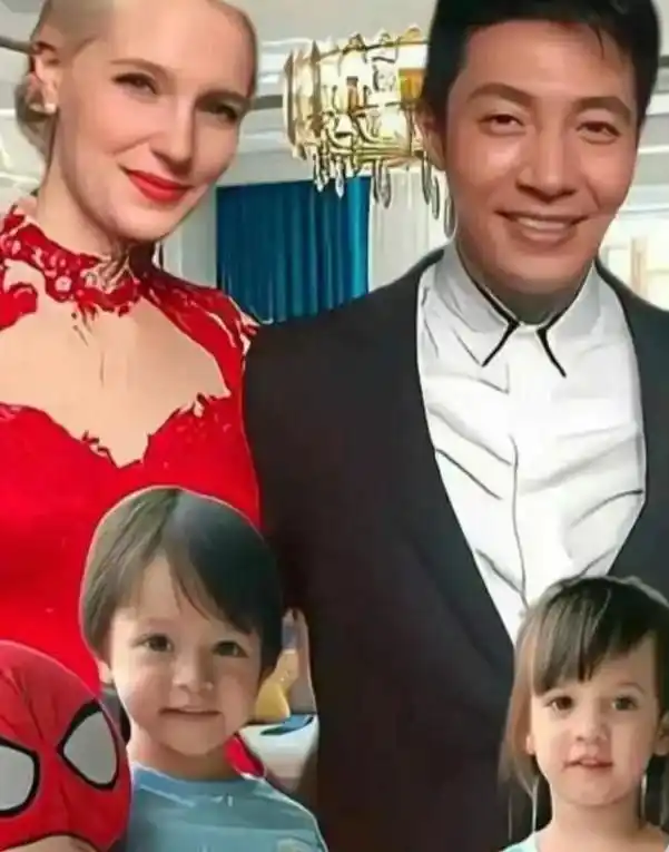 撒贝宁李白混血龙凤胎子女颜值_撒贝宁女友李白照片_撒贝宁老婆李白西安唐装一家四口