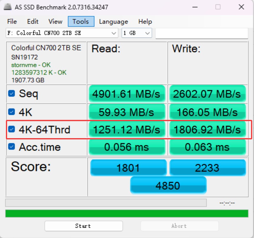 AS SSD Benchmark软件下载_装好系统分好盘如何4k对齐_SSD性能测试参数解读