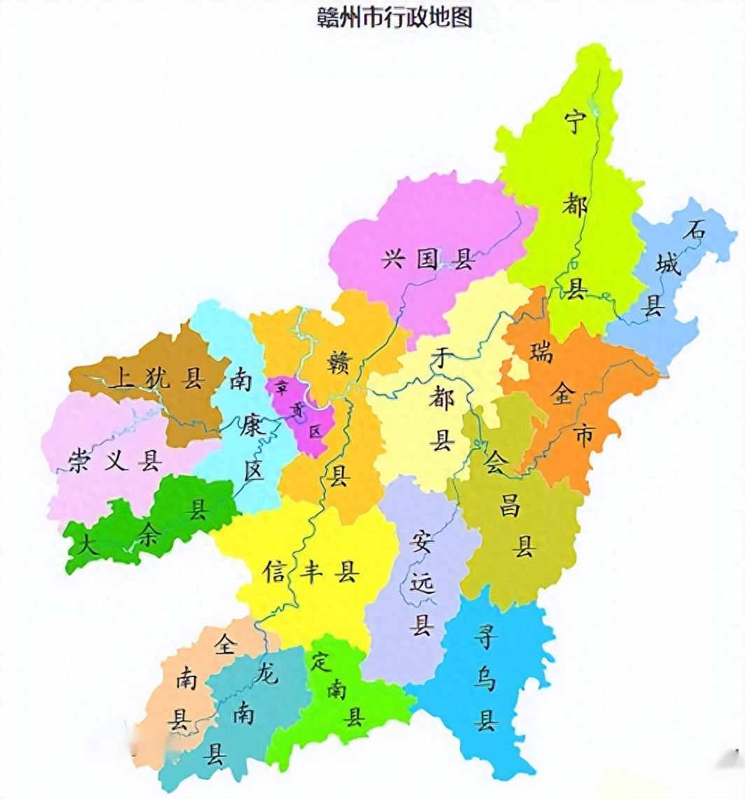 江西赣州市18个县市区的面积、户籍人口、常住人口和GDP数据
