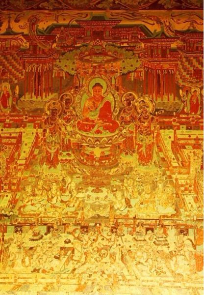 以形写神，是中国古代绘画创作与评论的最高准则。这一点在敦煌壁画上同样体现出来，无论是何种题材，何种人物，都是为了表现主题的内心活动。所以，敦煌壁画的线描和色彩的运用都是为了达到“以形写神”的最终目的。