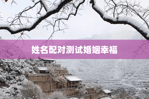 姓名配对测试婚姻幸福 姓名配对测试婚姻幸福
