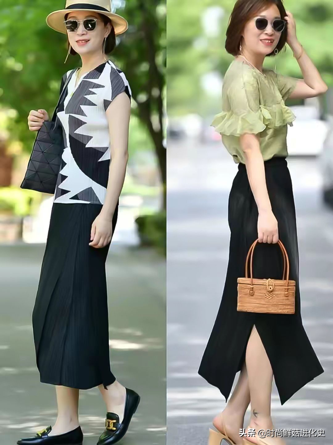 这才是60岁女人流行的夏日打扮：“衬衫+半裙”，优雅高级显气质
