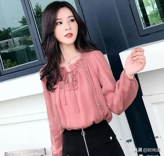 雪纺衫春季穿搭_高档雪纺衫_修身显瘦雪纺衫