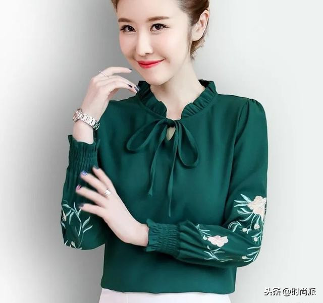 雪纺衫春季穿搭_高档雪纺衫_修身显瘦雪纺衫