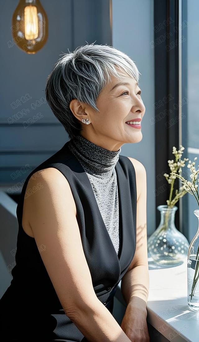 自然银发+短发层次_白发趋势增强非遮盖_2026小男孩流行发型