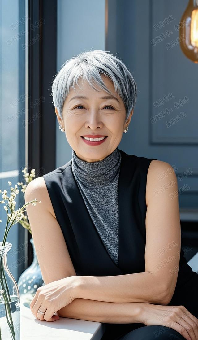 2026小男孩流行发型_自然银发+短发层次_白发趋势增强非遮盖