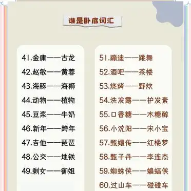 搞笑卧底词汇集锦_谁是卧底游戏规则 词语_谁是卧底游戏规则