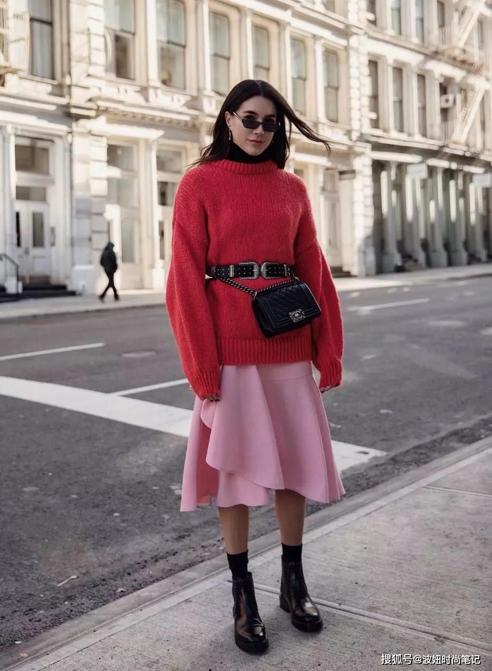 基础款腰带穿搭技巧_女性穿衣搭配腰线细节_冬季粗细腰带搭配