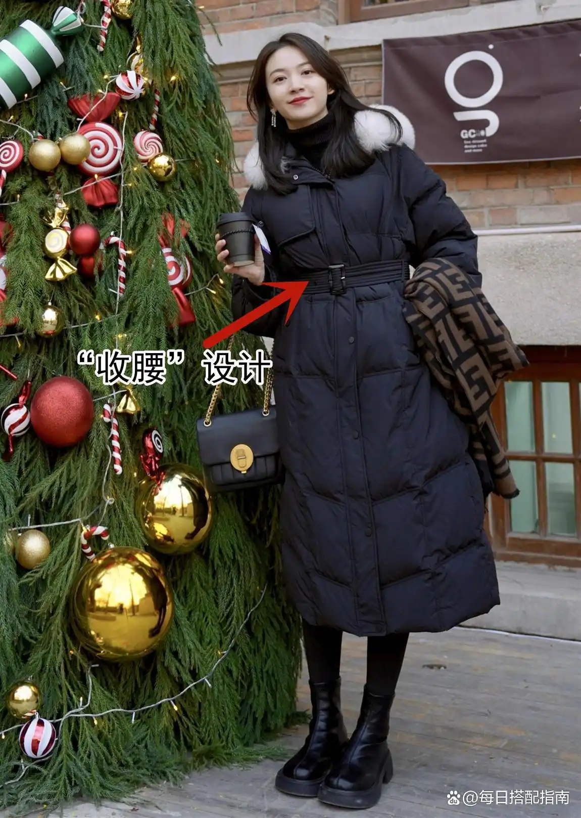 冬季粗细腰带搭配_羽绒服搭配技巧_冬季时尚穿搭