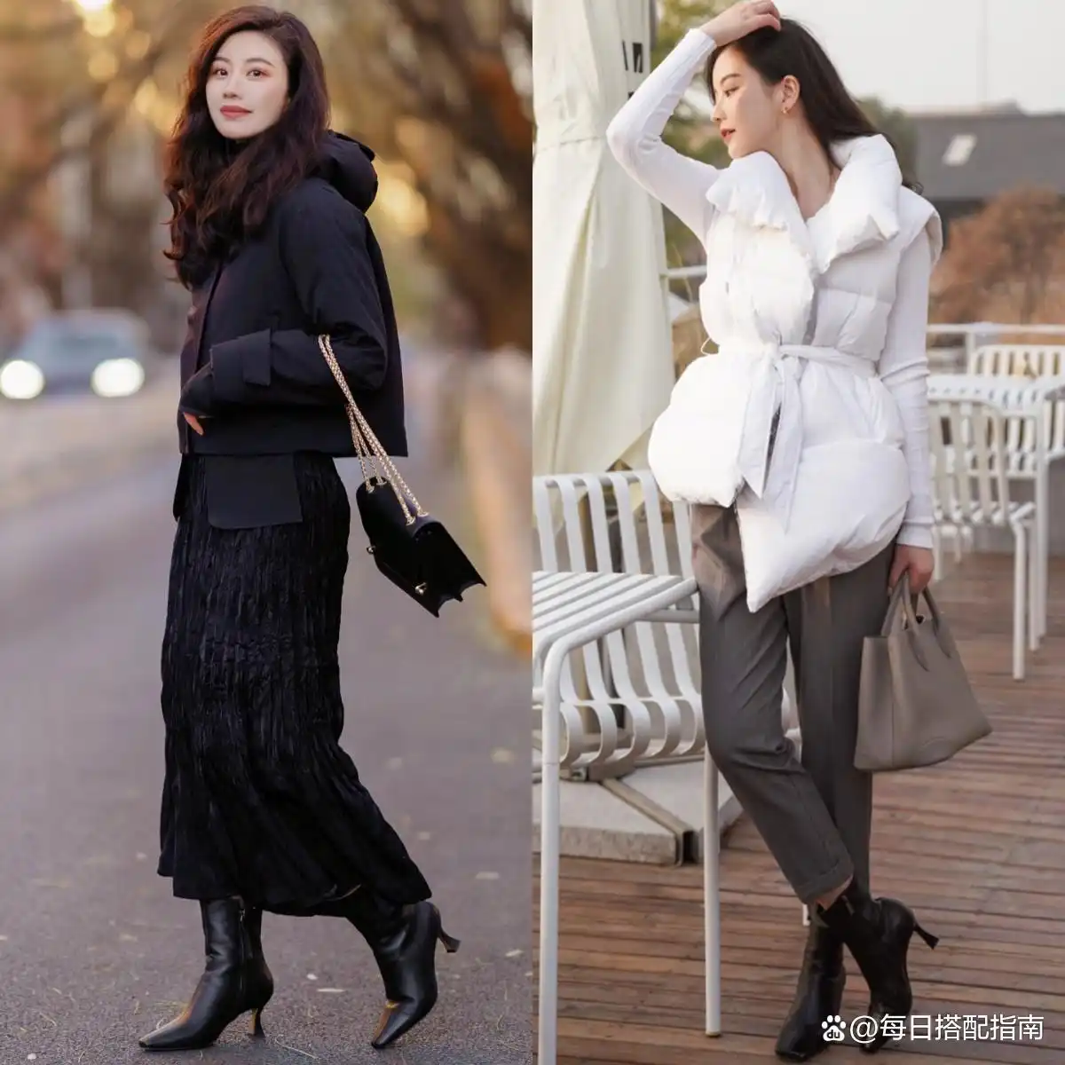 冬季时尚穿搭_冬季粗细腰带搭配_羽绒服搭配技巧