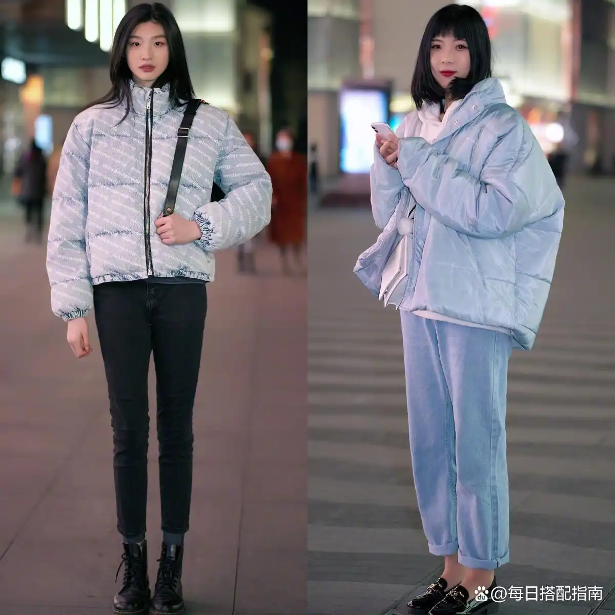 羽绒服搭配技巧_冬季粗细腰带搭配_冬季时尚穿搭