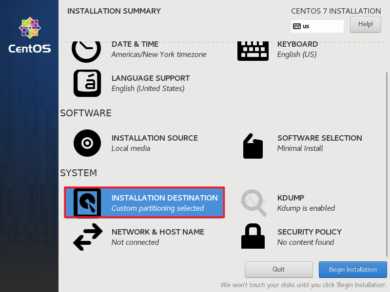 CentOS 7 virtual machine setup with Aliyun mirror_VMware Workstation Pro 14 CentOS 7 x86_64 installation guide_虚拟机使用实际网卡