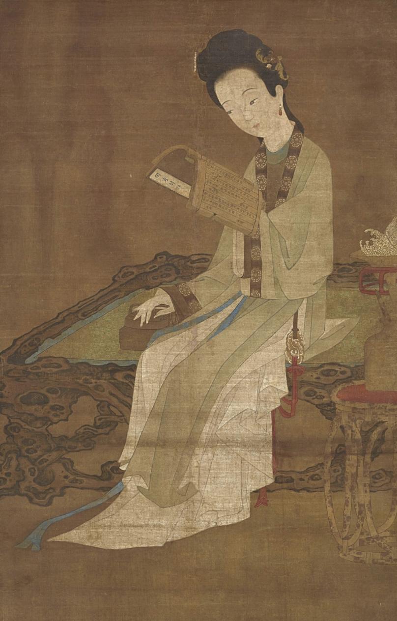 佳人读书图_仕女画明末清初_web freer download free