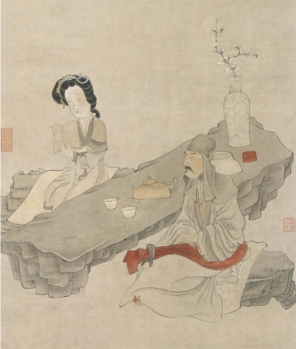 仕女画明末清初_佳人读书图_web freer download free