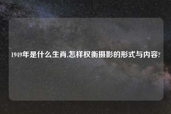1949年是什么生肖,怎样权衡摄影的形式与内容?