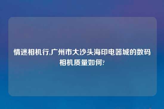 情迷相机行,广州市大沙头海印电器城的数码相机质量如何?