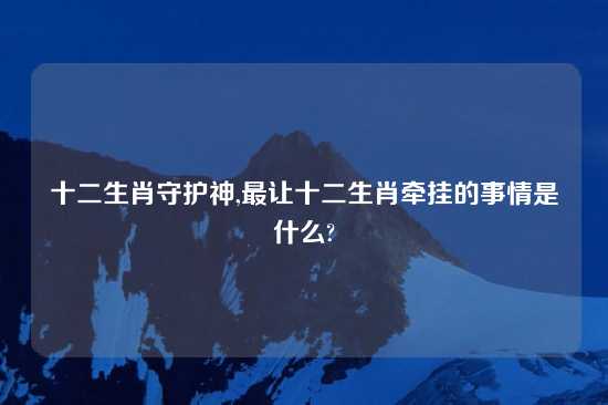 十二生肖守护神,最让十二生肖牵挂的事情是什么?