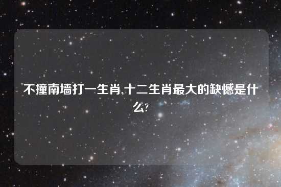 不撞南墙打一生肖,十二生肖最大的缺憾是什么?