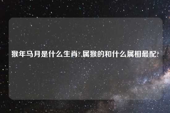 猴年马月是什么生肖?,属猴的和什么属相最配?