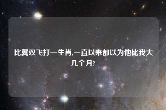 比翼双飞打一生肖,一直以来都以为他比我大几个月?