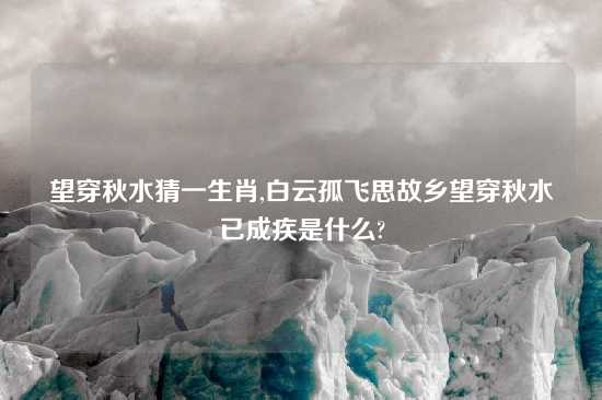 望穿秋水猜一生肖,白云孤飞思故乡望穿秋水已成疾是什么?