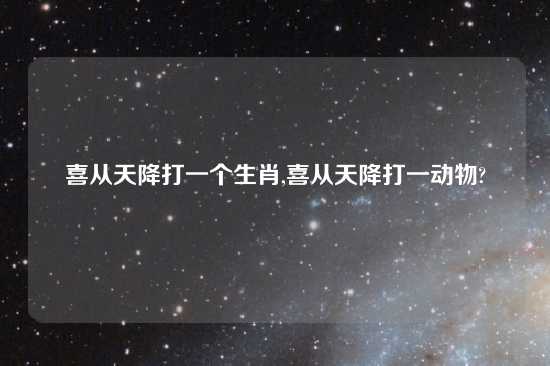 喜从天降打一个生肖,喜从天降打一动物?