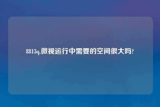 8813q,微视运行中需要的空间很大吗?