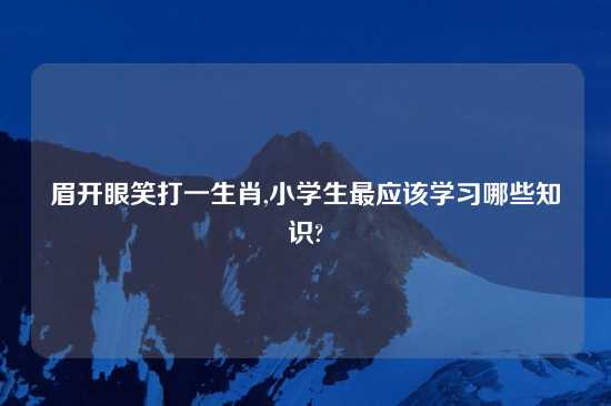 眉开眼笑打一生肖,小学生最应该学习哪些知识?