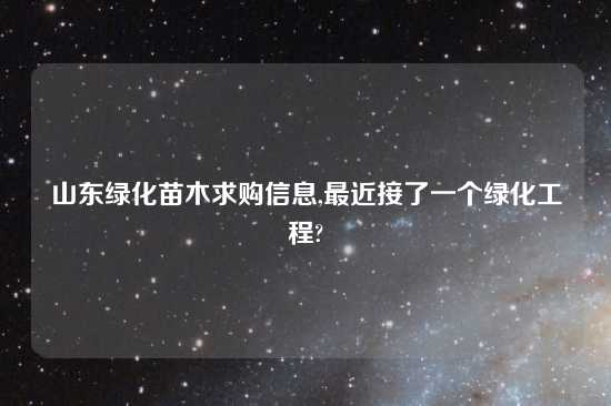 山东绿化苗木求购信息,最近接了一个绿化工程?